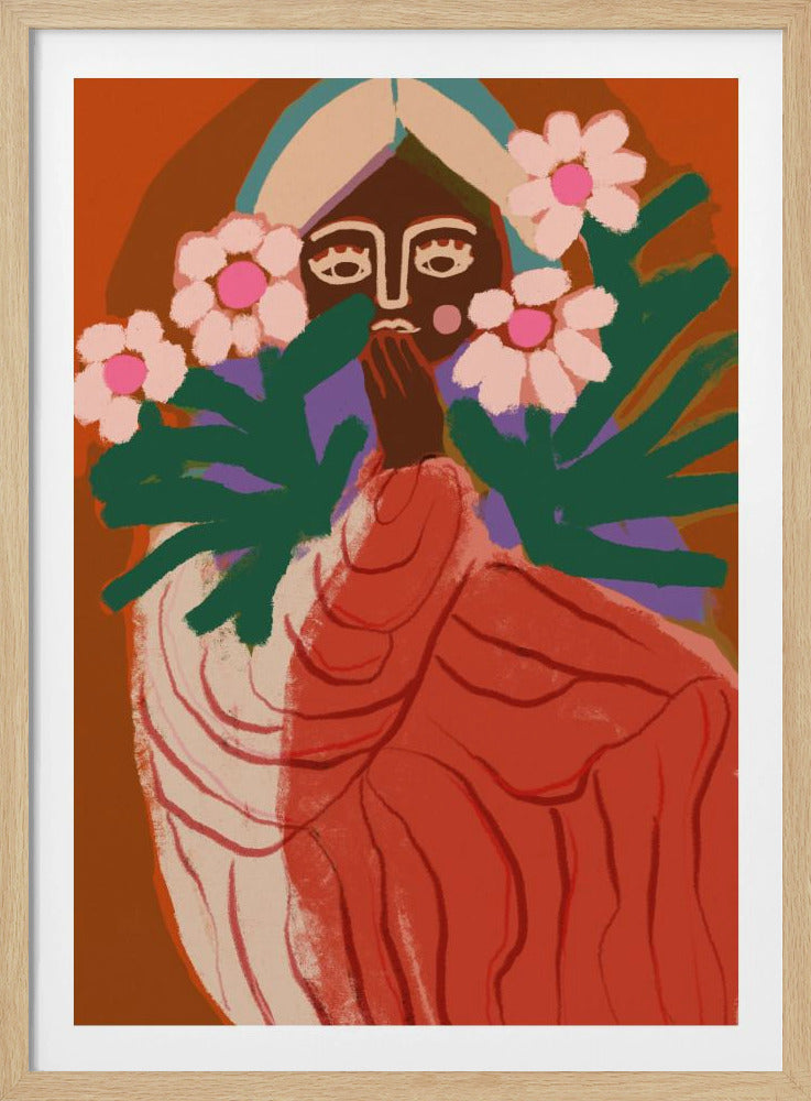 Schüchternes Blumenmädchen | Poster