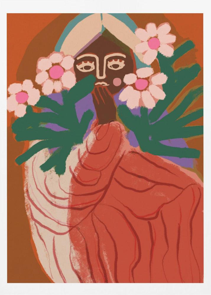 Schüchternes Blumenmädchen | Poster