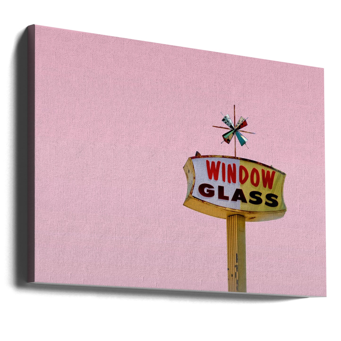 Atomic Pink Starburst Vintage Schild | Leinwand-Bilder