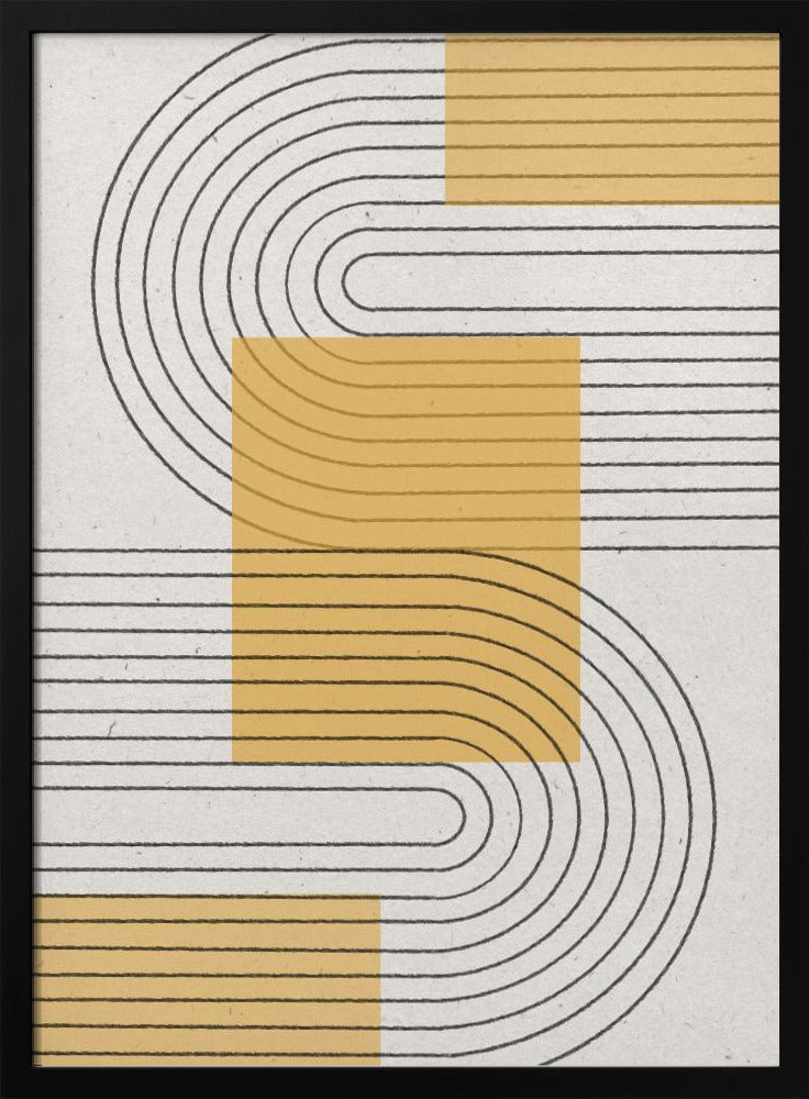 Keltainen moderni grafiikka | Julisteet - Taidevedokset