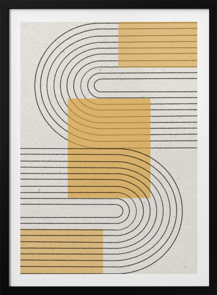 Keltainen moderni grafiikka | Julisteet - Taidevedokset