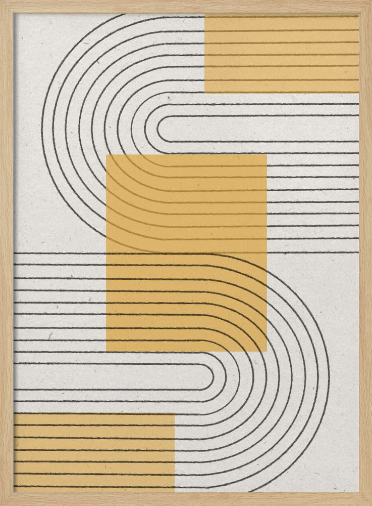 Keltainen moderni grafiikka | Julisteet - Taidevedokset