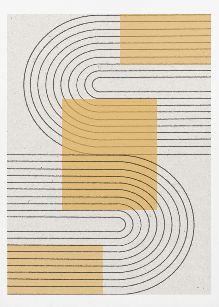 Keltainen moderni grafiikka | Julisteet - Taidevedokset