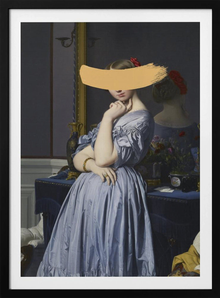 Classic Oil Painting and Yellow Splash | Poster