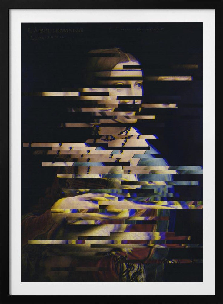 Glitched Leonardo da Vincis Dame mit dem Hermelin | Poster