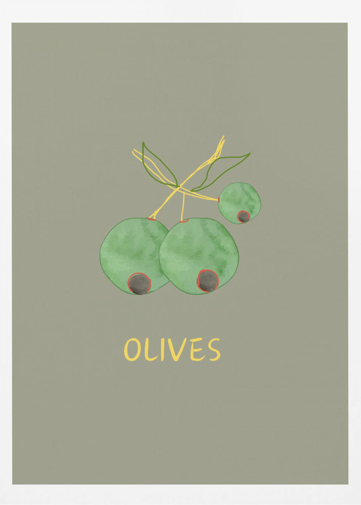Oliven in Grün | Poster