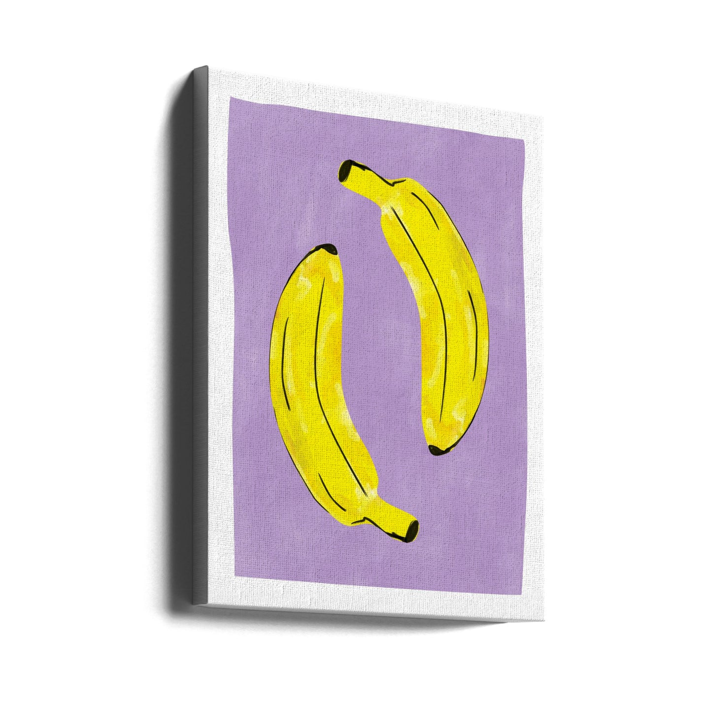 Zwei leuchtend gelbe Bananen | Leinwand