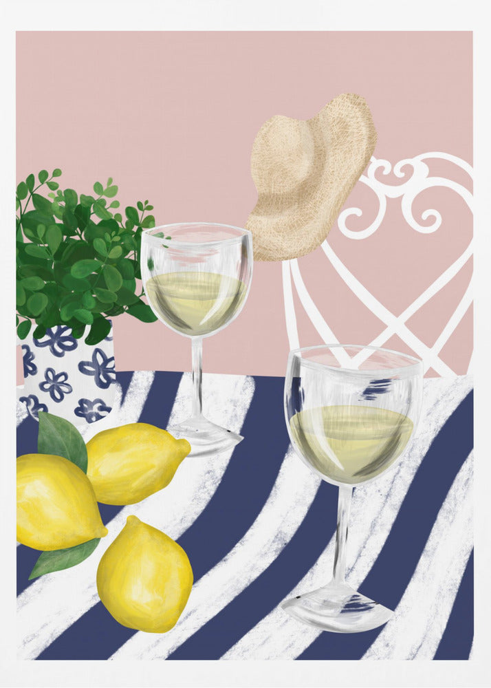 White wine for two | Poster
