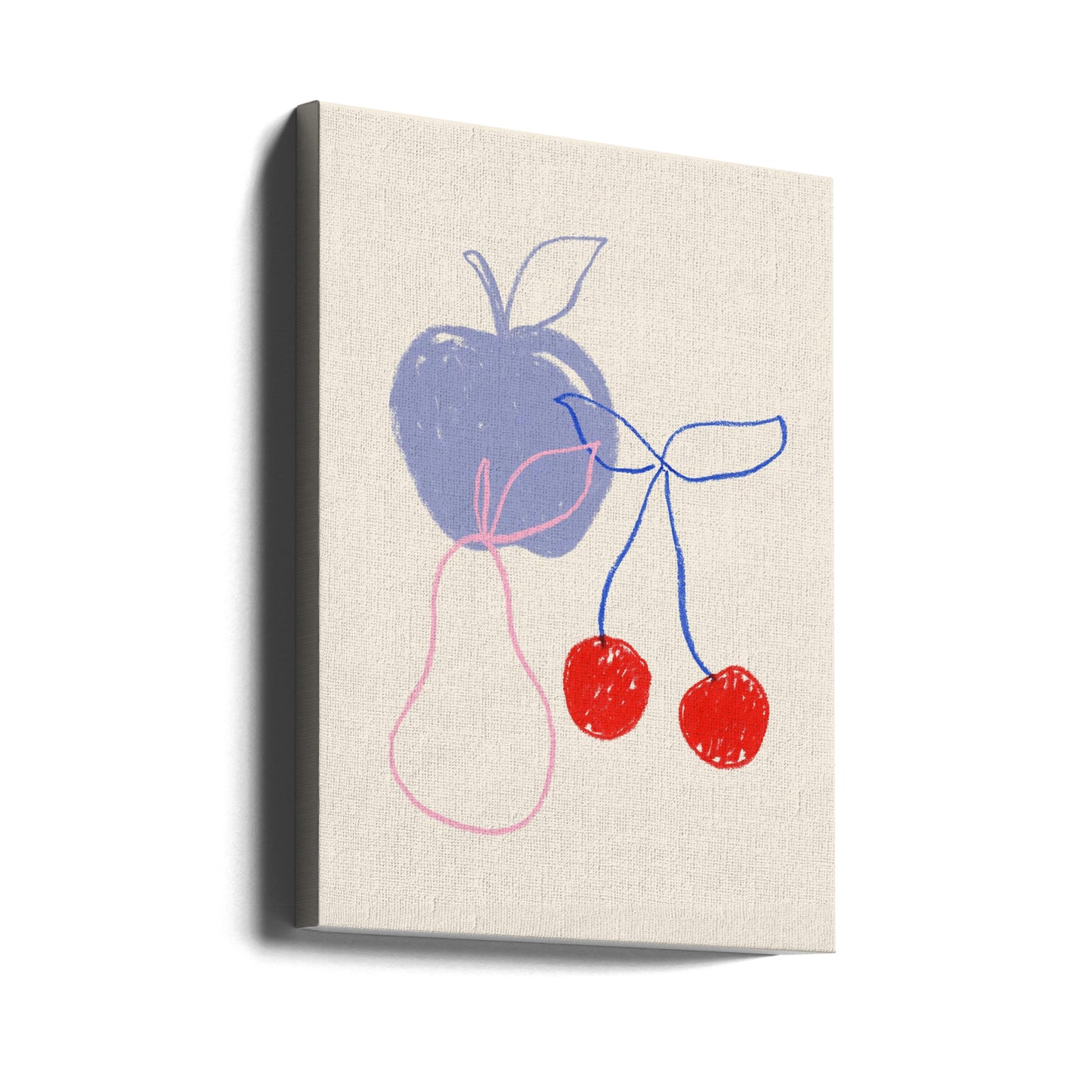 Apfel, Kirsche und Birne | Leinwand