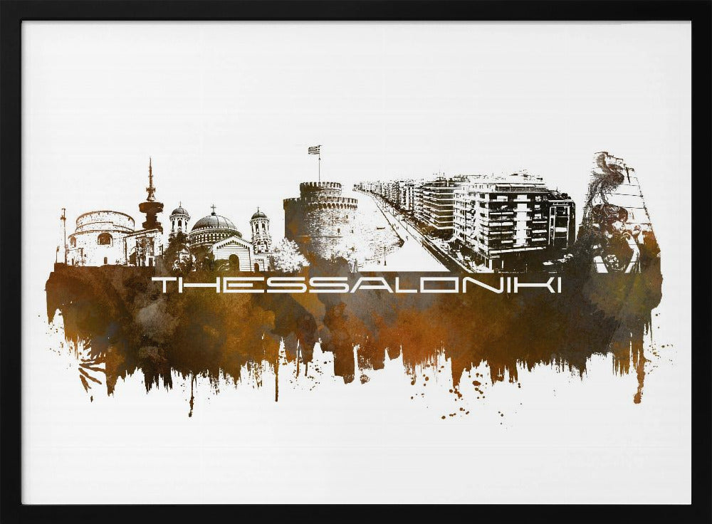 Thessaloniki Greece Skyline City Art (5) | Poster