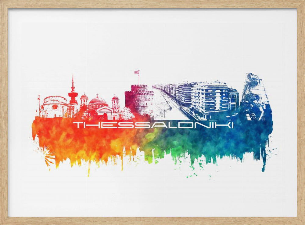 Thessaloniki Greece Skyline City Art (6) | Poster