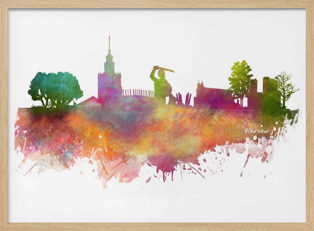 Warsaw Poland Skyline City Art (2) | Poster