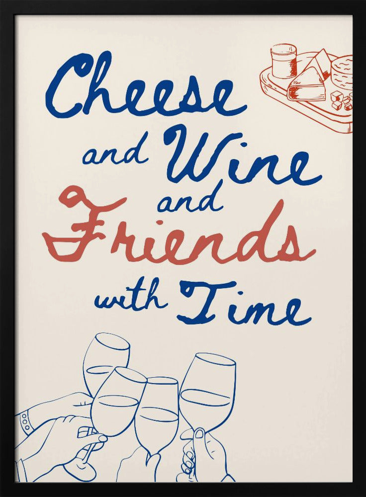 Käse und Wein..., Text + Illustration | Poster