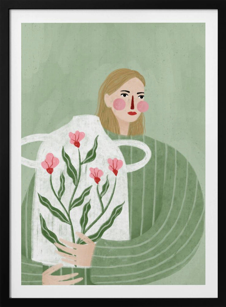 Die Frau mit der rosa Vase | Poster