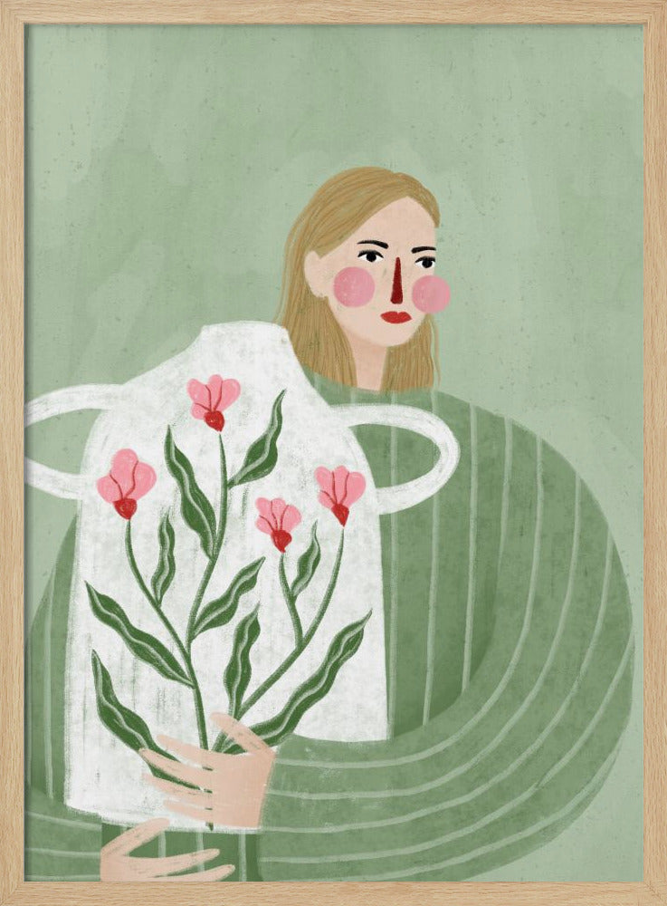 Die Frau mit der rosa Vase | Poster