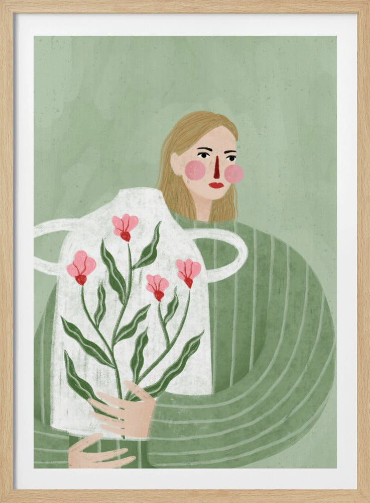 Die Frau mit der rosa Vase | Poster