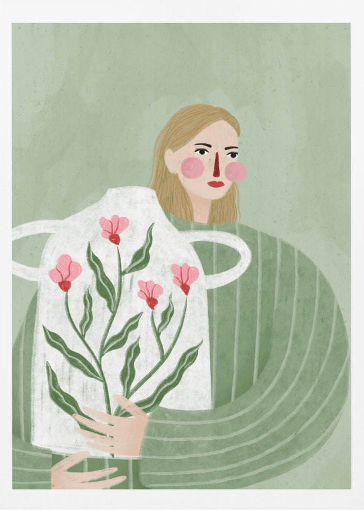 Die Frau mit der rosa Vase | Poster