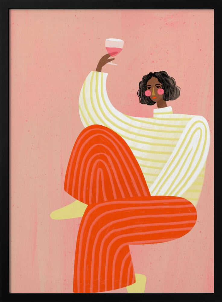 Die Frau mit dem Glas Wein | Poster