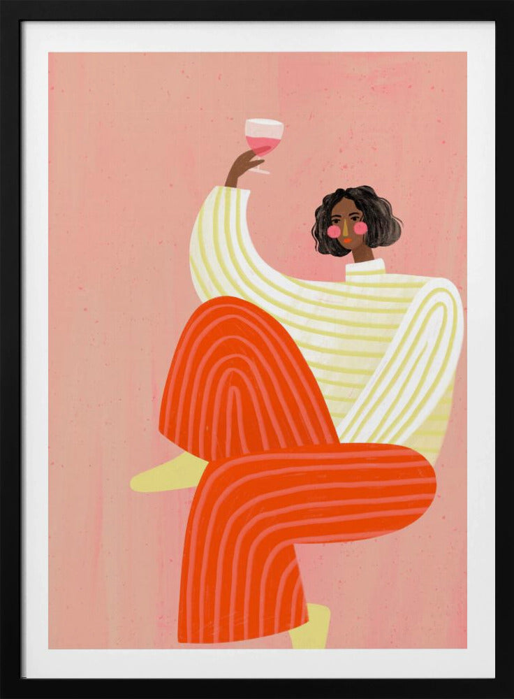 Die Frau mit dem Glas Wein | Poster