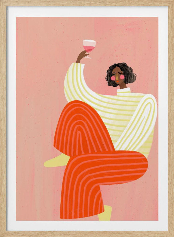 Die Frau mit dem Glas Wein | Poster