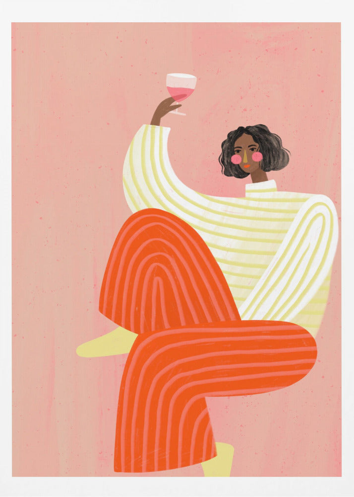 Die Frau mit dem Glas Wein | Poster