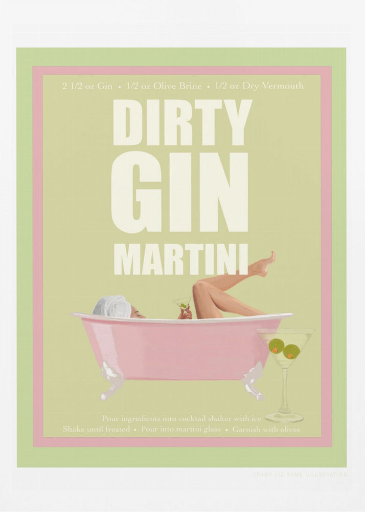 Jlr Cocktails- Dirty Gin Martini | Poster
