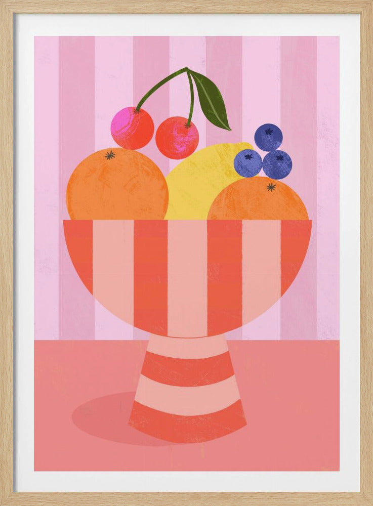 Frukt i randig skål | Poster