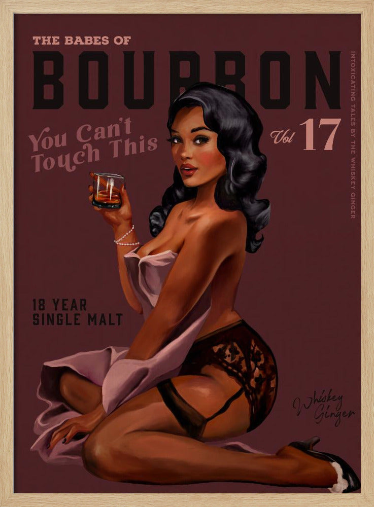 Babes of Bourbon Cant Touch This. Sexy Retro Pin Up Girl Whiskey Art | Poster