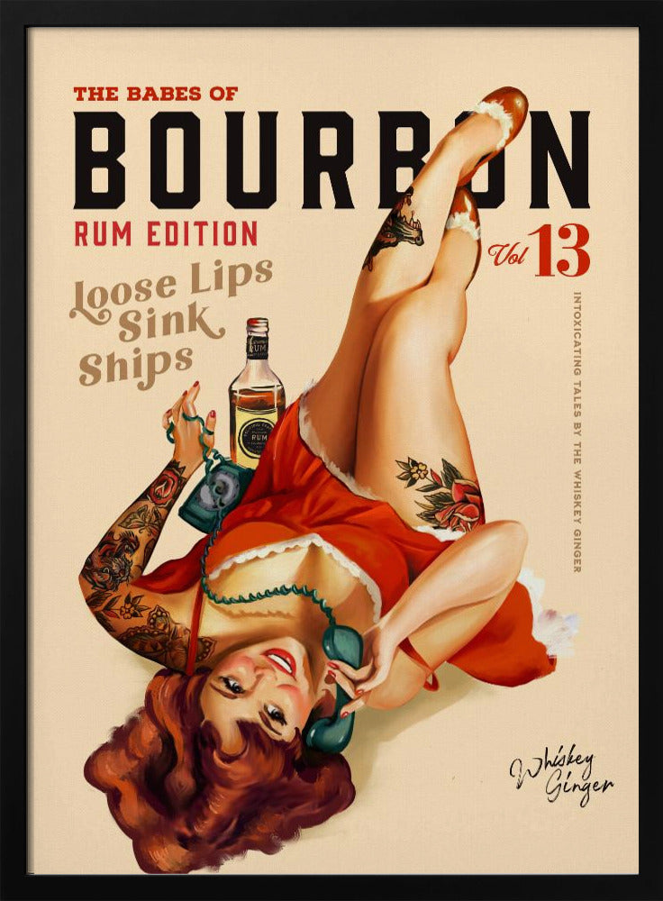 Babes of Bourbon Vol 13 Rum Drinking Pinup Girl Art | Poster