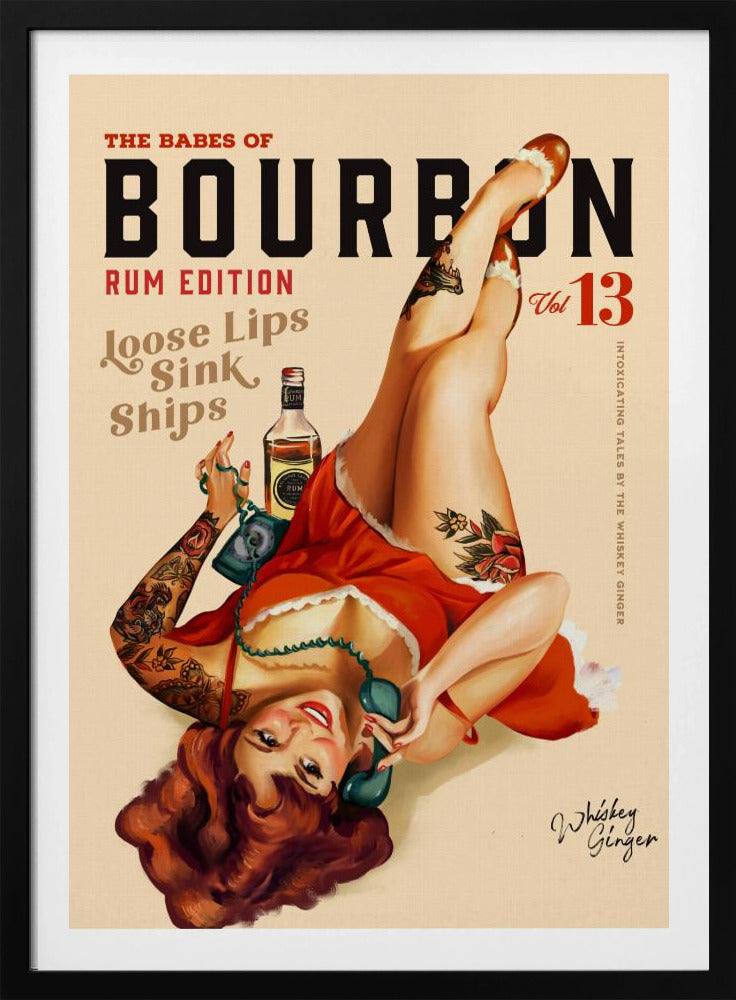Babes of Bourbon Vol 13 Rum Drinking Pinup Girl Art | Poster