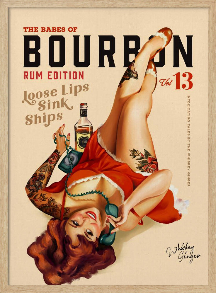 Babes of Bourbon Vol 13 Rum Drinking Pinup Girl Art | Poster