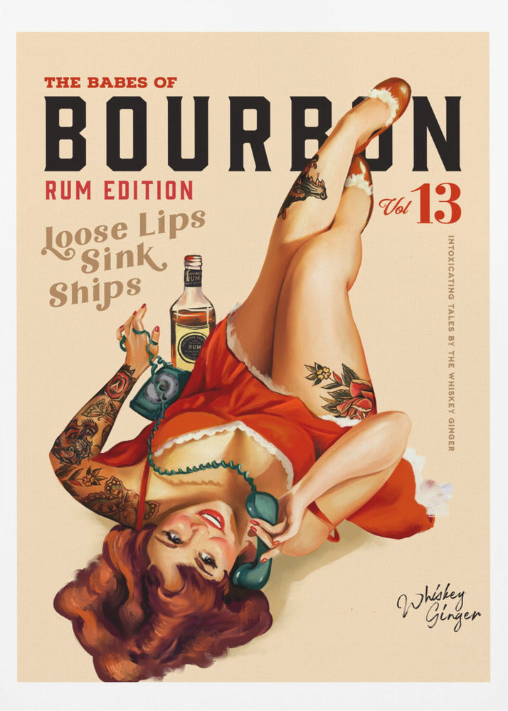 Babes of Bourbon Vol 13 Rum Drinking Pinup Girl Art | Poster