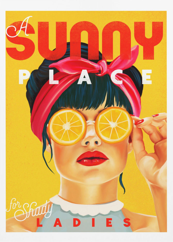 Ein sonniger Ort für schattige Damen Orange Pinup Art | Poster