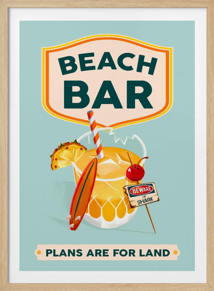 Beach Bar Summer Tropical Cocktail Bar Art | Poster