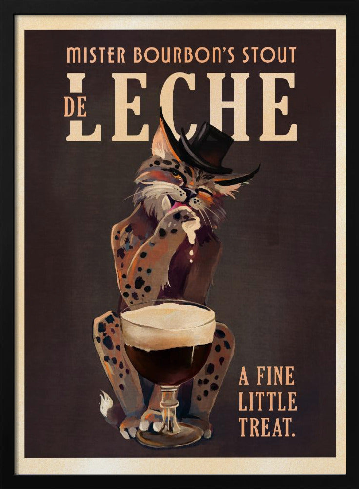 Bourbon De Leche Guinness Style Cat Art | Poster