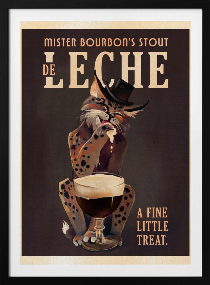 Bourbon De Leche Guinness Style Cat Art | Poster