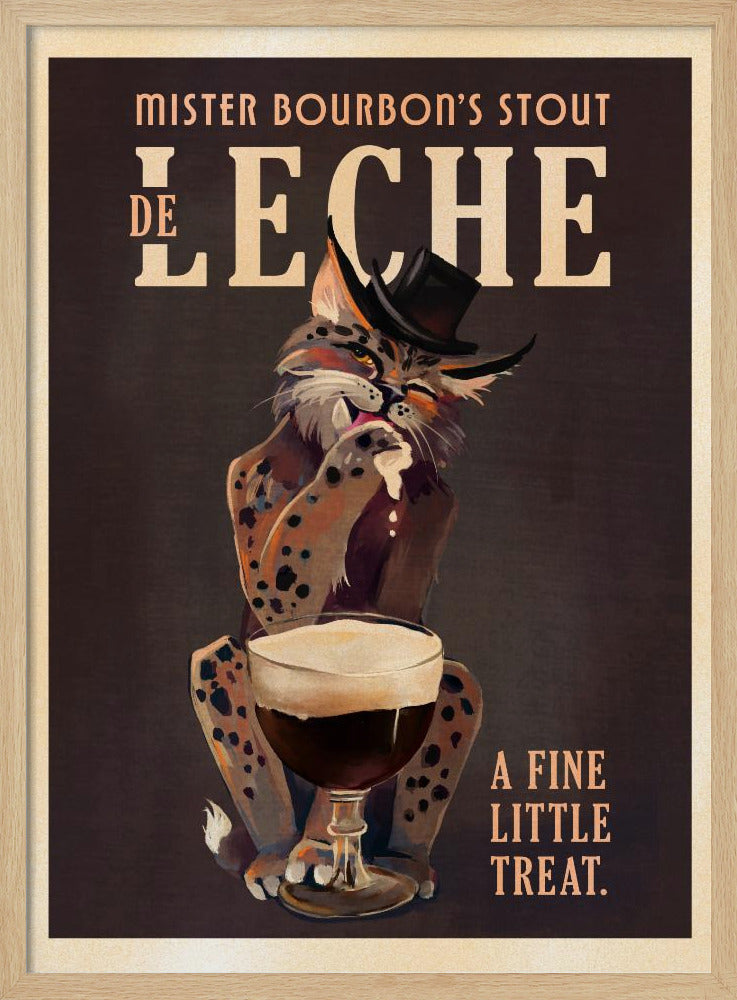 Bourbon De Leche Guinness Style Cat Art | Poster