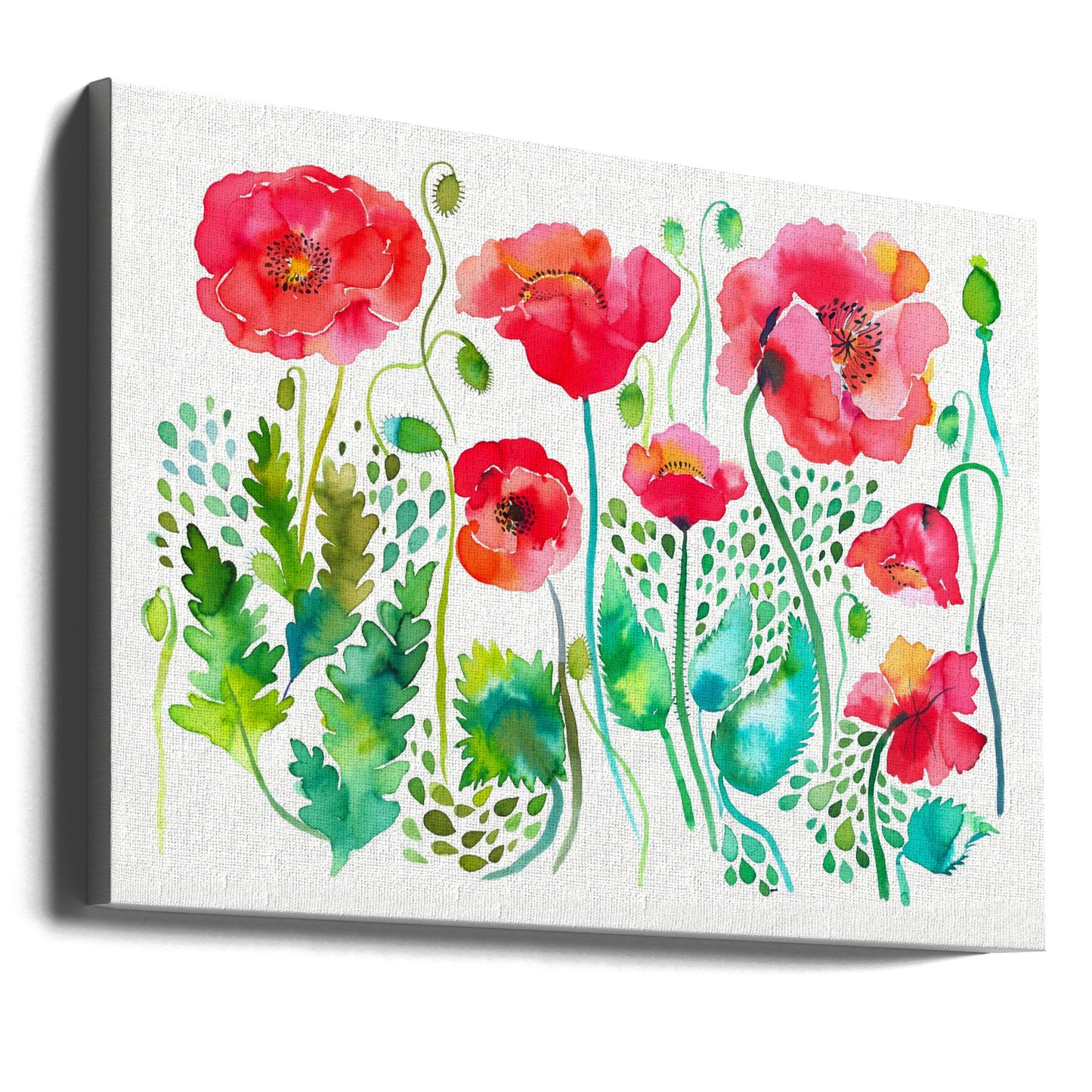 Prado de amapolas rojas de primavera | Impresiones en Lienzo