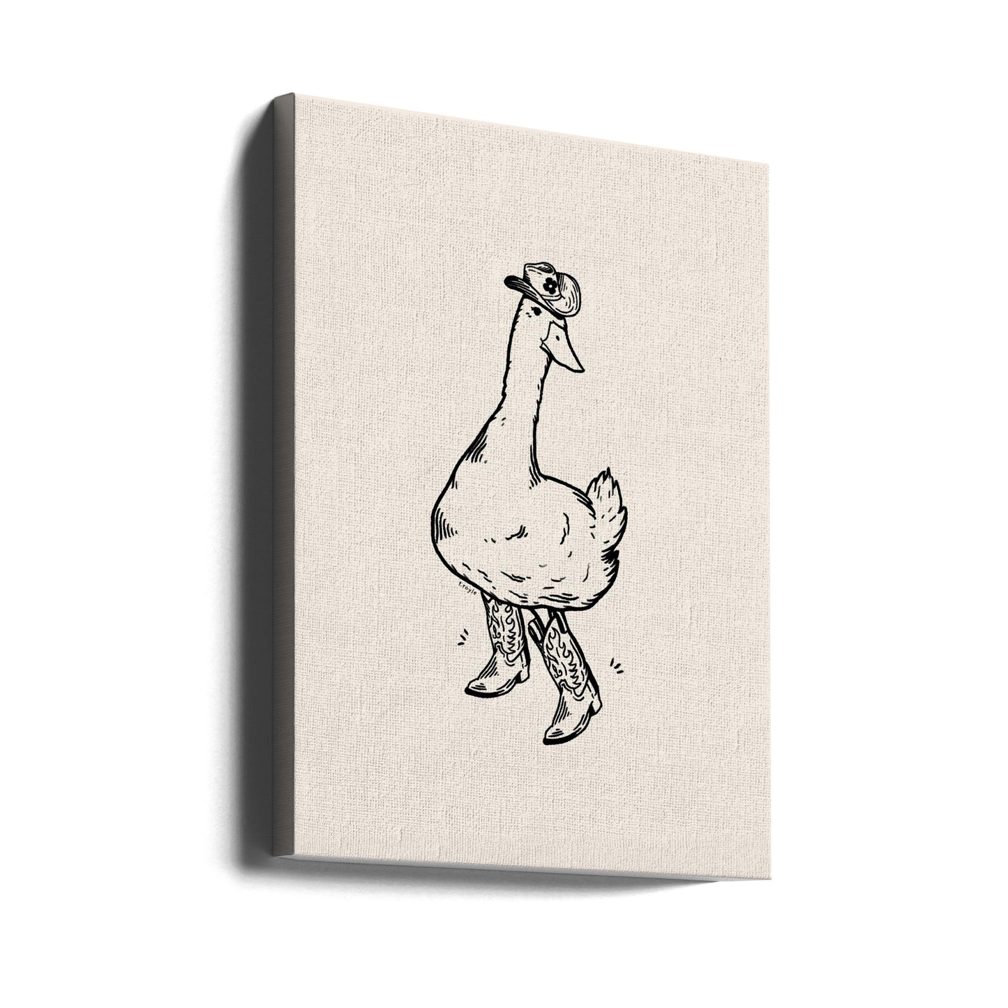 Pato con botas vaqueras | Impresiones en Lienzo