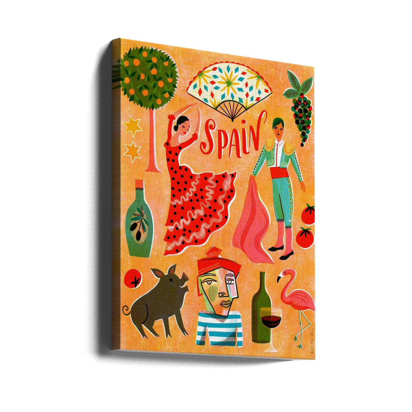 Screenprint Vintage Travel Spain | Canvas