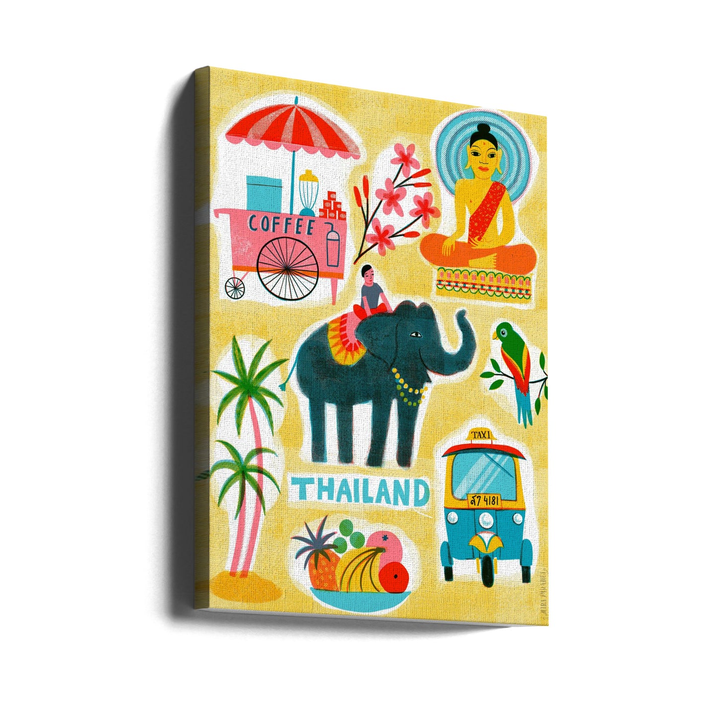 Screenprint Vintage Travel Thailand | Canvas