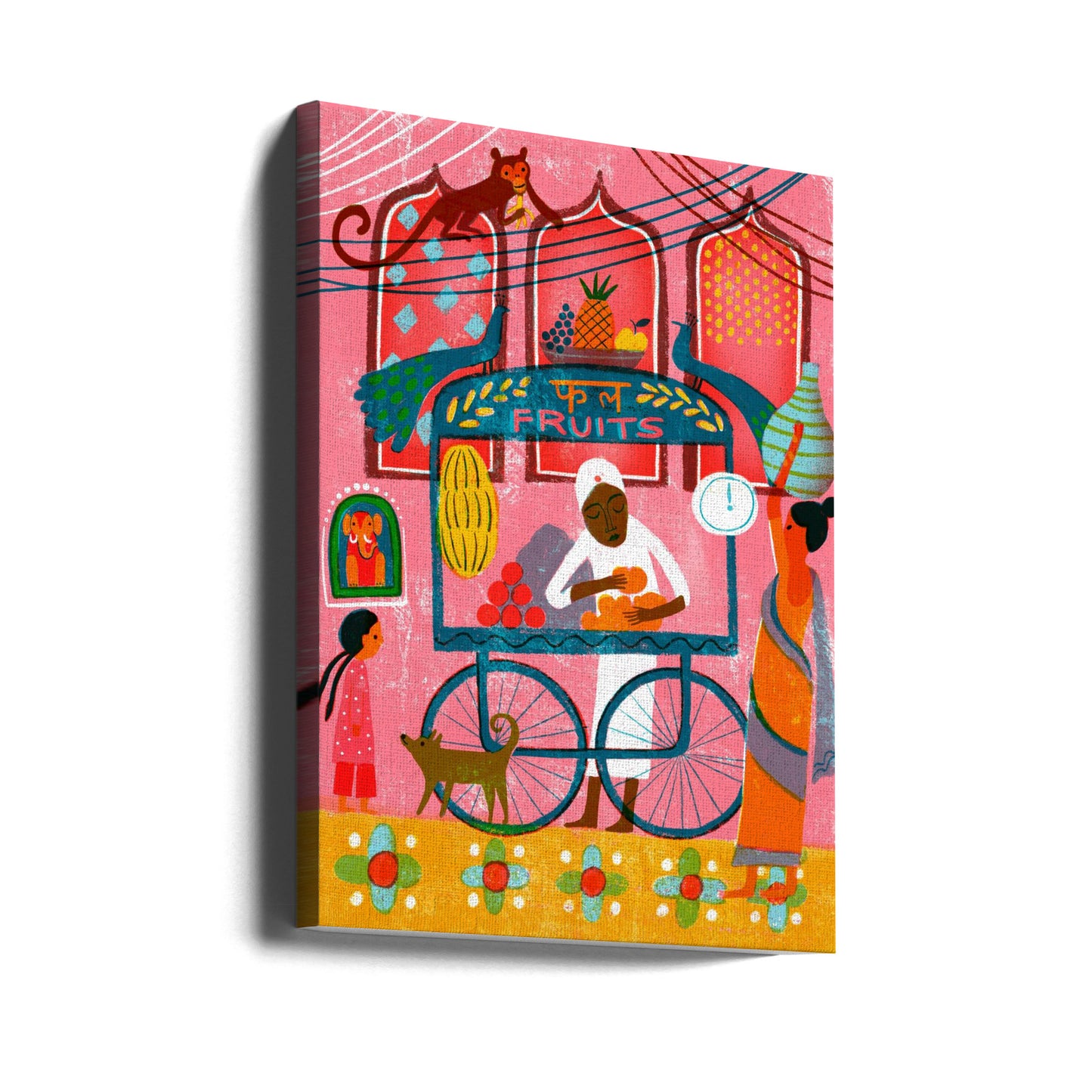 Intialainen hedelmäkoju | Canvastaulut