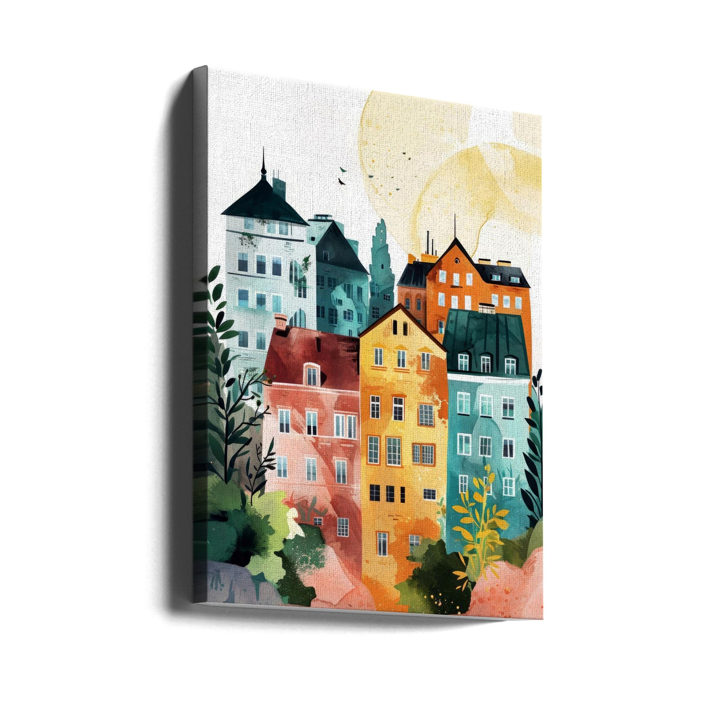 Warsaw Watercolor Digital Painting | Canvas