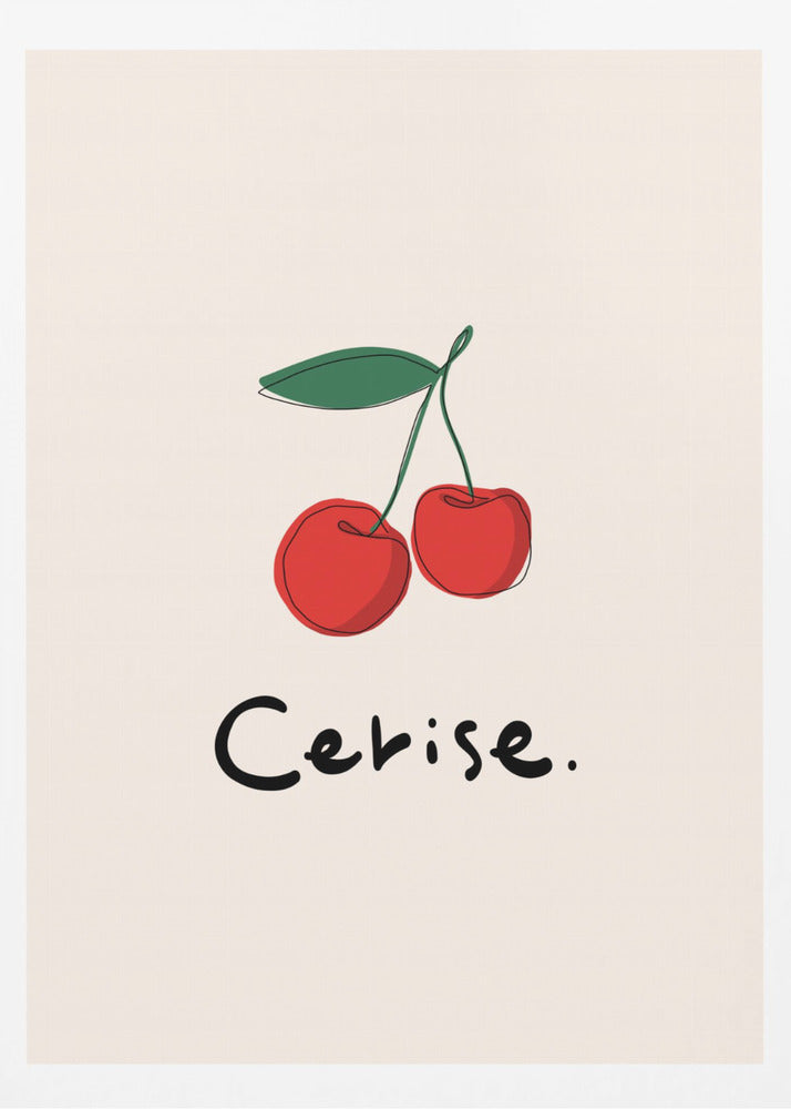 Moderne französische Obstkollektion "Kirsche / Cerise" | Poster