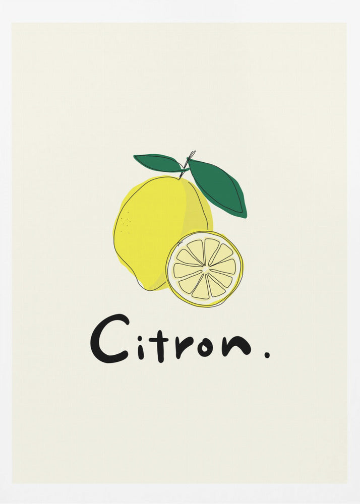 Moderne französische Obstkollektion "Zitrone / Citron" | Poster