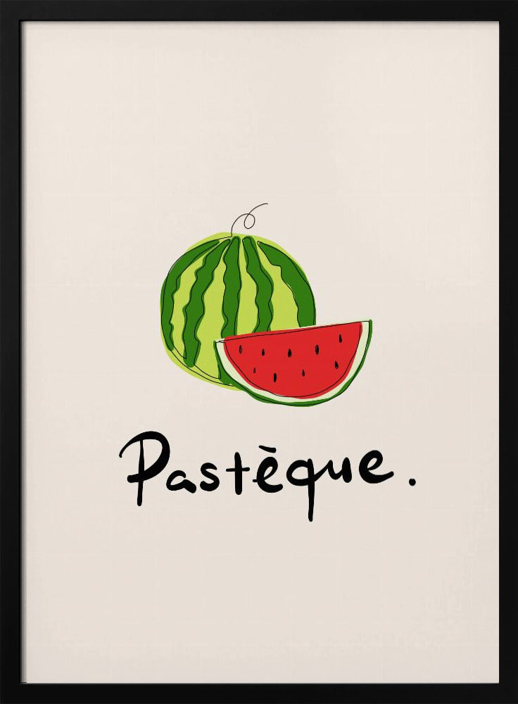 Moderne französische Obstkollektion "Wassermelone / Pastèque" | Poster
