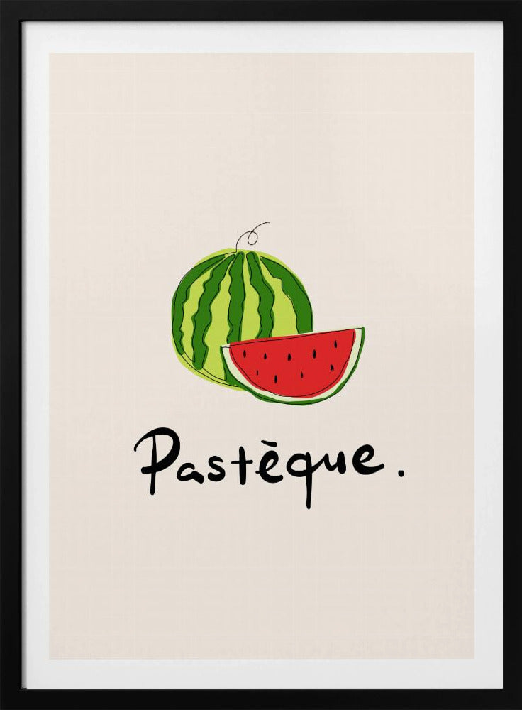 Moderne französische Obstkollektion "Wassermelone / Pastèque" | Poster