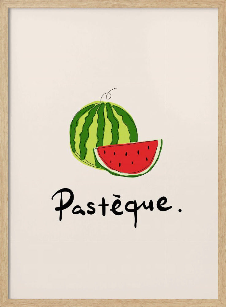Moderne französische Obstkollektion "Wassermelone / Pastèque" | Poster