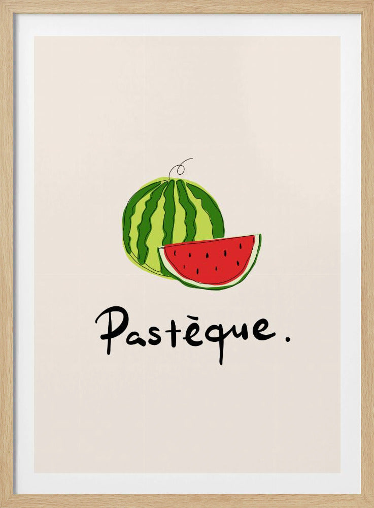Moderne französische Obstkollektion "Wassermelone / Pastèque" | Poster