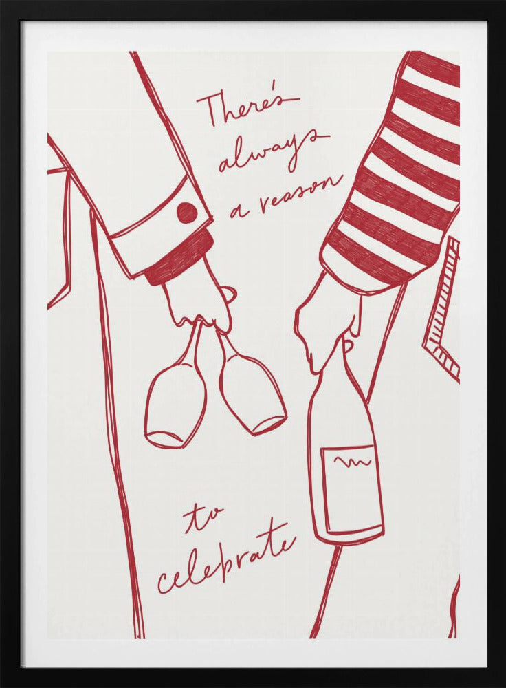 Frau hält Weinflasche und Weinglas (Rot) - Wein Vin Rouge Femme | Poster